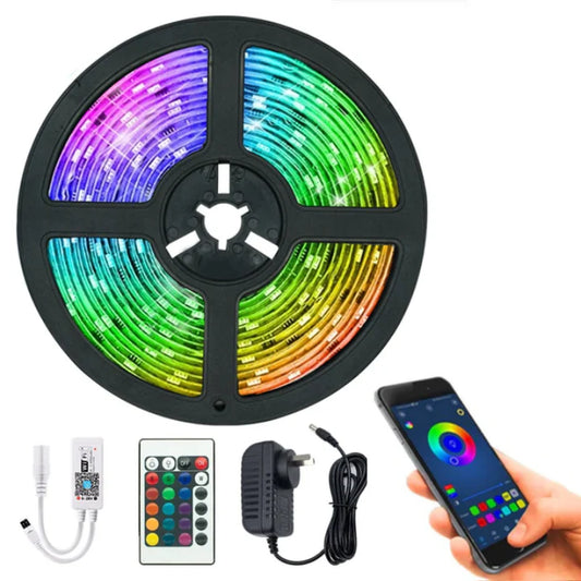 Bande lumineuse multicolore autocollante avec télécommande 5 mètres
