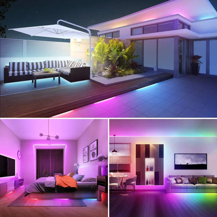 Bande lumineuse multicolore autocollante avec télécommande 5 mètres
